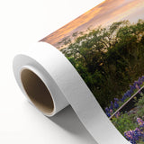 Rolled canvas artwork showcasing a vibrant landscape with railroads, featuring rich colors and intricate details, perfect for enhancing home decor. This design captures the beauty of nature and travel, ideal for art enthusiasts seeking unique wall art options.