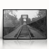 Framed wall art collection showcasing a vibrant landscape and railroad design with a black frame, perfect for home decor enthusiasts looking to enhance their living space.