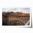 Vibrant rolled print of a stunning railroad landscape featuring lush greenery and a winding track, ideal for home decor or art enthusiasts. Packaged securely for easy display.