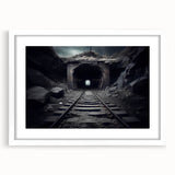 Framed wall art collection showcasing landscapes and railroads, featuring a white mat and sleek frame. Ideal for enhancing home or office decor with a touch of nature.