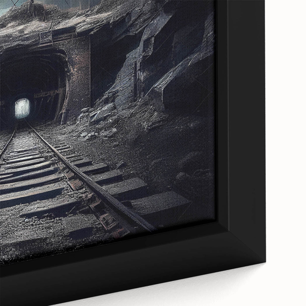 Framed canvas wall art showcasing a vibrant landscape of railroads, featuring rich colors and intricate details, perfect for enhancing home decor.