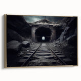 Framed wall art collection featuring a scenic railroad landscape design with gold accents, displayed from the side against a neutral background, ideal for home decor.