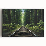 Stretched canvas wall art collection depicting vibrant landscapes and railroads in a contemporary style, perfect for enhancing modern home decor.