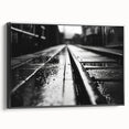 Framed canvas wall art showcasing a scenic landscape with a railroad, featuring rich colors and intricate details, ideal for enhancing home decor.