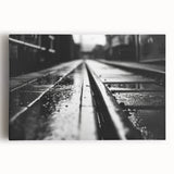 Canvas wall art featuring a vibrant railroad landscape design, showcasing rich colors and intricate details, ideal for contemporary home decor. Perfect for adding a touch of artistic flair to any space.