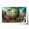 Vibrant rolled print of a rainforest landscape, showcasing lush greenery and tropical foliage, perfect for enhancing home decor with a nature-inspired theme.