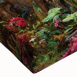 Close-up of a vibrant rainforest landscape wall art design on stretched canvas, showcasing rich greens and intricate details, ideal for nature-inspired decor.