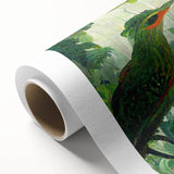 Vibrant rolled canvas artwork depicting a lush rainforest landscape, showcasing rich green foliage and tropical plants, perfect for adding a natural touch to home decor.