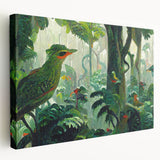 Vibrant rainforest landscape stretched canvas art showcasing lush greenery and rich colors, perfect for enhancing any room's decor with a tropical feel.