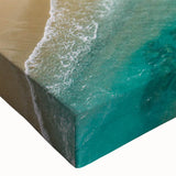 Close-up of a vibrant rainforest-themed stretched canvas wall art piece, showcasing lush green foliage and intricate details that evoke a tropical atmosphere, perfect for home decor.