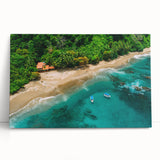 Stretched canvas wall art showcasing a vibrant rainforest landscape design, featuring lush greenery and vivid colors, perfect for enhancing any living space decor.