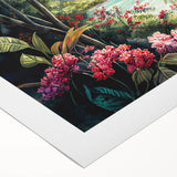 Vibrant rainforest wall art on rolled canvas, showcasing lush greenery and intricate details, ideal for enhancing home decor and promoting a nature-inspired ambiance.
