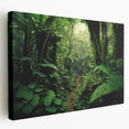 Stretched canvas wall art featuring a vibrant rainforest landscape design, showcasing lush greenery and vivid colors, perfect for adding a natural touch to home decor.