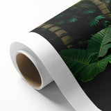 Vibrant rolled canvas artwork showcasing a lush rainforest landscape, featuring rich greens and detailed foliage, ideal for nature lovers and home decor enthusiasts.