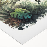 Vibrant rainforest landscape wall art on rolled canvas, showcasing lush greenery and rich colors, perfect for adding a natural touch to any interior decor.