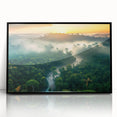 Framed acrylic wall art featuring a vibrant rainforest landscape design, showcasing lush greenery and vivid colors, ideal for nature-inspired decor.