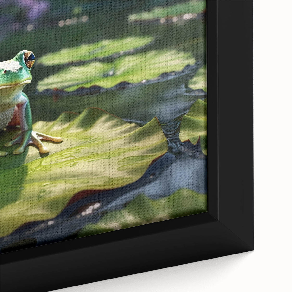 Framed canvas wall art showcasing a vibrant rainforest landscape, featuring lush greenery and intricate details, ideal for enhancing any nature-inspired decor.