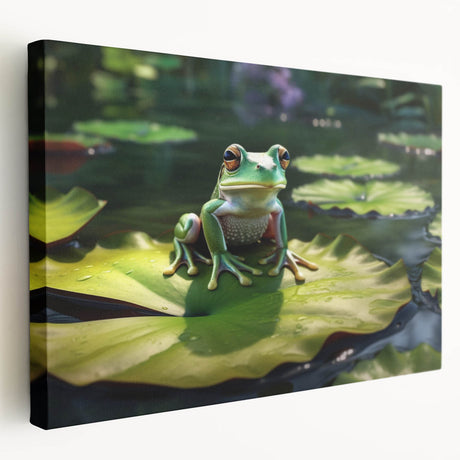 Vibrant stretched canvas wall art showcasing a lush rainforest landscape design, featuring rich greens and intricate details, perfect for enhancing home decor.
