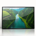 Framed acrylic wall art featuring a vibrant rainforest landscape design, showcasing lush greenery and tropical colors, perfect for enhancing modern home decor.