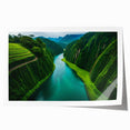 Vibrant rainforest landscape wall art print showcasing lush greenery and tropical flora, rolled and ready for framing, ideal for nature-inspired decor.