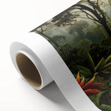 Vibrant rainforest landscape wall art on rolled canvas, showcasing rich green foliage and intricate details, perfect for enhancing modern decor.