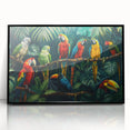 Framed acrylic wall art showcasing a vibrant rainforest landscape design with lush greenery and rich colors, ideal for enhancing home decor aesthetics.