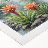 Vibrant rolled canvas showcasing a lush rainforest landscape design, featuring rich greens and detailed textures, ideal for enhancing any interior decor.