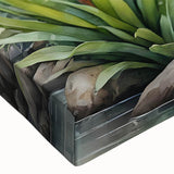 Close-up of a vibrant rainforest landscape canvas wall art piece showcasing lush greenery and intricate details, perfect for nature enthusiasts and home decor.