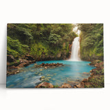 Vibrant rainforest landscape wall art collection on stretched canvas, showcasing lush greenery and intricate details, perfect for adding nature-inspired decor to any space.