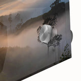 Close-up of a vibrant rainforest landscape wall art design featuring lush green foliage, intricate details, and acrylic glass finish, perfect for home decor.