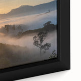 Framed canvas showcasing a vibrant rainforest landscape design, highlighting lush green foliage and intricate natural details, perfect for home decor enhancement.