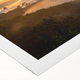 Vibrant rainforest landscape wall art on rolled canvas, showcasing lush greenery and colorful flora, ideal for enhancing home decor with nature-inspired elegance.