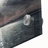 Close-up of a vibrant acrylic glass wall art piece showcasing a stylized landscape with winding roads, perfect for modern home decor. Ideal for adding color and depth to any room.