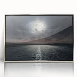 Framed acrylic wall art showcasing a modern landscape design with winding roads and vibrant colors, perfect for enhancing contemporary home decor.