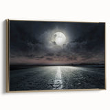 Framed landscape wall art showcasing a scenic road design with gold accents, perfect for modern home decor. The canvas is elegantly displayed in a side view, emphasizing its artistic details.