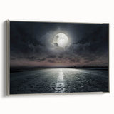 Framed canvas wall art showcasing a serene landscape with winding roads, accented by silver framing, perfect for modern home decor.