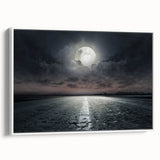 Framed canvas wall art showcasing a serene landscape road design with vibrant colors and a white frame, perfect for enhancing modern home decor.