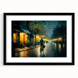 Framed wall art featuring a scenic landscape design with roads, displayed in a sleek black frame with a mat, perfect for home decor and art enthusiasts.