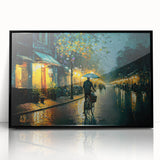 Framed wall art featuring a stunning landscape design with winding roads, showcased in a sleek black frame, perfect for enhancing modern home decor.