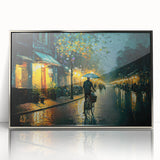 Framed acrylic wall art showcasing a serene landscape road design with silver accents, ideal for modern home decor and enhancing living spaces.