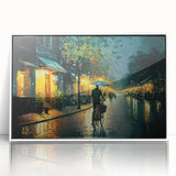 Framed acrylic wall art showcasing a serene landscape with winding roads, featuring a white frame and vivid colors, ideal for home decor enhancement.