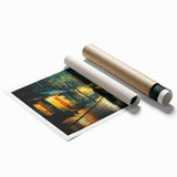 Vibrant rolled canvas print showcasing a scenic landscape road design, featuring rich colors and intricate details, perfect for enhancing home decor.