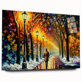 Acrylic wall art featuring a vibrant landscape road design in a modern glass frame, showcasing vivid colors and intricate details, perfect for home decor.