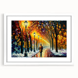 Framed wall art collection showcasing a serene landscape with winding roads, presented in a white mat and frame, perfect for home decor enhancement.