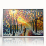 Framed acrylic wall art showcasing a serene landscape with winding roads, set in a modern white frame, perfect for enhancing any room's decor.