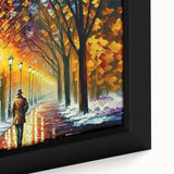 Framed canvas wall art showcasing a vibrant landscape design with winding roads, featuring rich colors and intricate details, perfect for home decor.