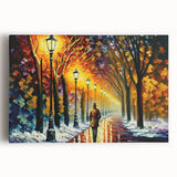 Stretched canvas artwork depicting a serene landscape with winding roads and trees, perfect for home decor. Ideal for nature lovers seeking tranquility.
