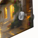 Close-up of a vibrant acrylic landscape wall art piece showcasing a winding road through lush greenery, ideal for modern home decor. The design emphasizes depth and color, making it a striking focal point for any room.