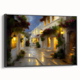 Framed canvas wall art showcasing a modern landscape design with winding roads, featuring a black frame that enhances the visual appeal, perfect for home decor.