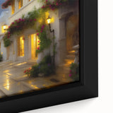 Framed canvas wall art showcasing an abstract landscape design with vibrant colors and intricate details, perfect for home decor and interior design enhancements.